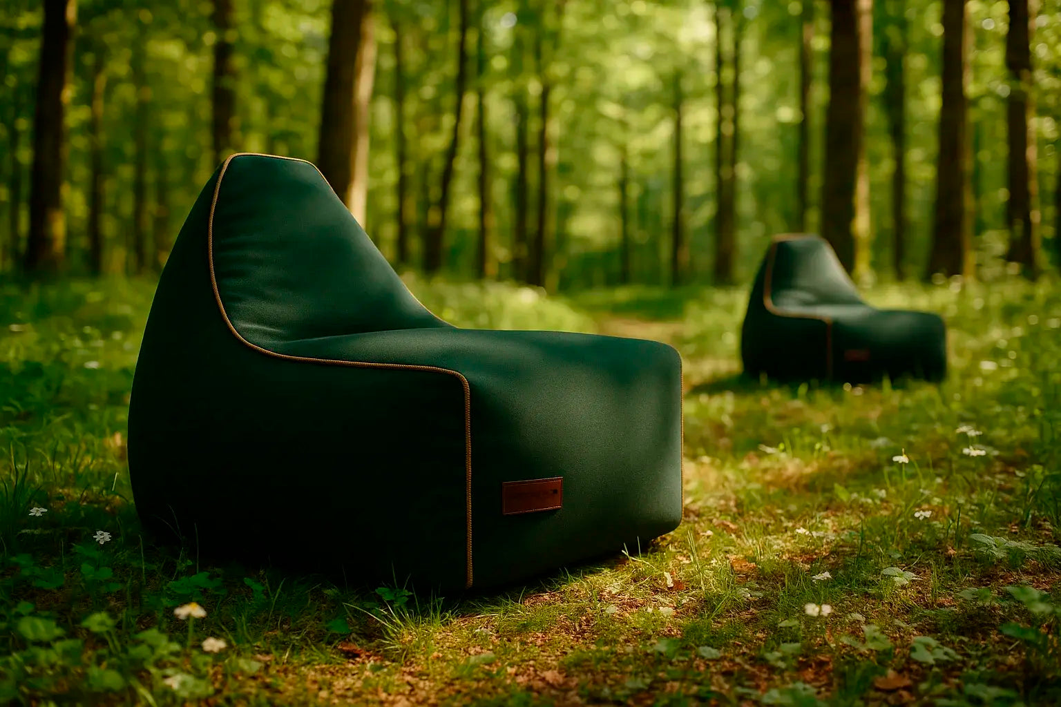 Chill sækkestole i natur miljø